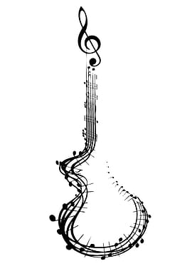 Musical Guitar Silhouette