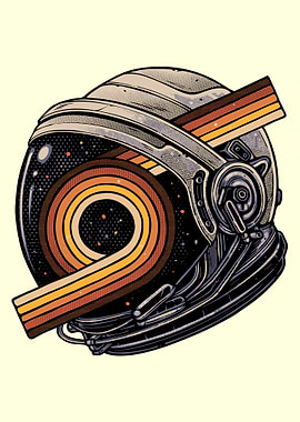 Retro Astronaut Helmet with Stripes
