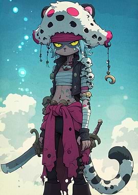 Cartoon Pirate Character with Sword