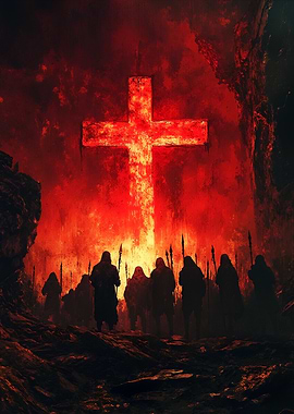 Red Cross and Dark Figures