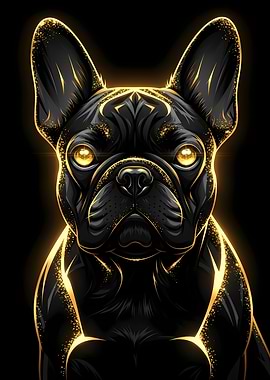 Golden Aura French Bulldog Portrait