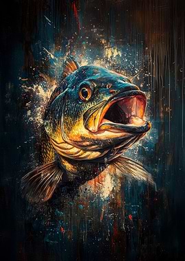 Abstract Fish Painting | Angler art for fish lovers
