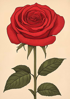 Elegant Red Rose Illustration