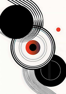 Abstract Circles and Lines Composition