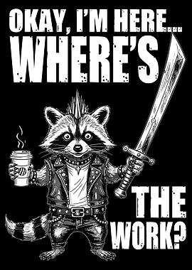 Punk Raccoon Ready for Work