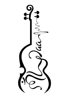 Violin Silhouette with Text Art