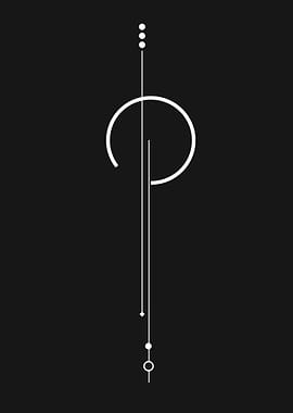 Minimalist Geometric Design on Black Background