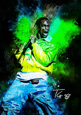 Travis Scott Performing Live Art