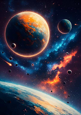 Cosmic Planets and Asteroids in Space