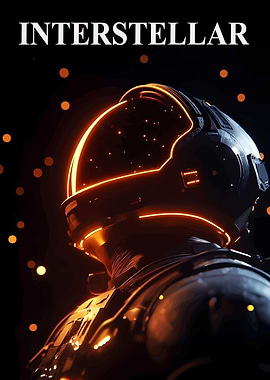 Interstellar Astronaut with Glowing Helmet