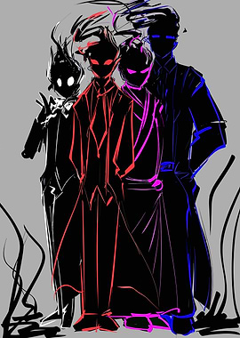 Silhouette Group Portrait with Colorful Accents