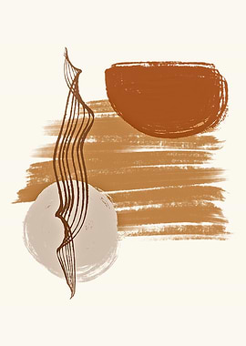 Abstract Earthy Tones Minimalist Art