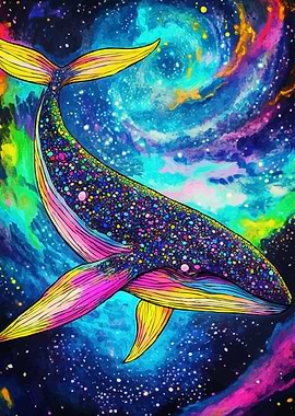 Cosmic Whale Colorful Nebula