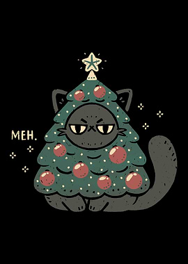 Funny Cat with Christmas Tree Costume