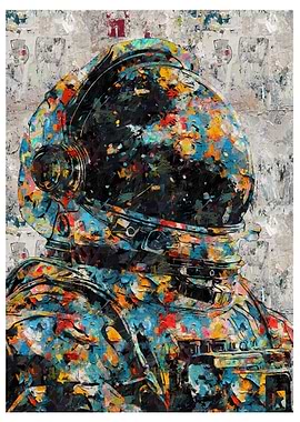 Abstract Astronaut Painting