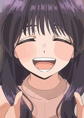 Smiling Anime Girl Portrait