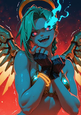 Evil Angel with Fiery Eye