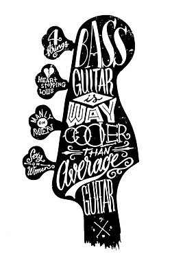 Bass Guitar Typography Art