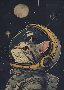 Astronaut Cat in Space