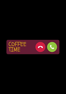 Coffee Time Call Screen Illustration