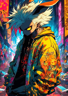 Anime Character in Urban Setting