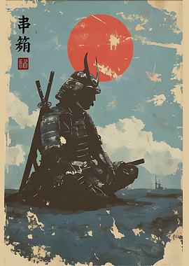 Samurai Contemplation Under the Rising Sun