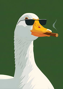 Cool Duck with Sunglasses and Cigar