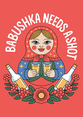 Babushka Needs a Shot Illustration