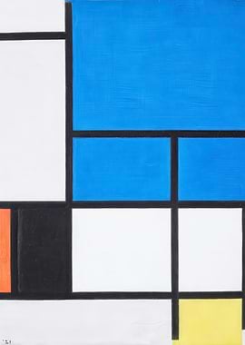 Abstract Composition with Primary Colors,piet mondrian art