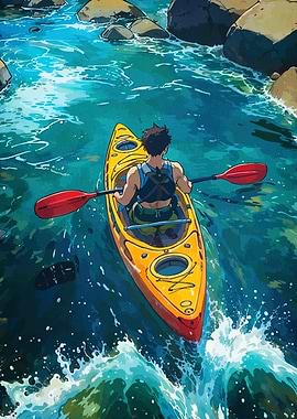 Kayaking Adventure Anime Style
