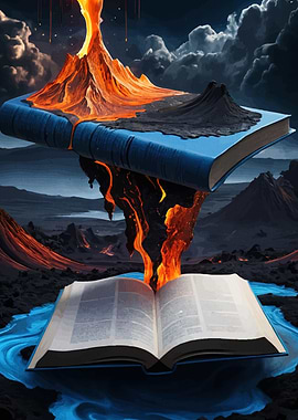 Books Lava Fantasy Landscape