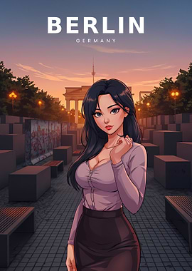 Girl with Red Scarf at Berlin Wall Memorial