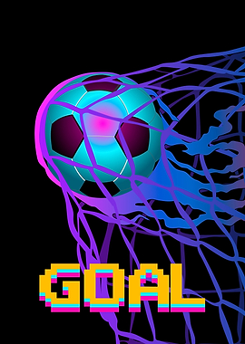 Neon Soccer Goal Pixel Art