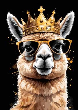 Llama King with Sunglasses