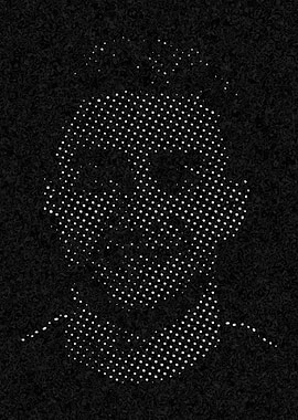 Abstract footballer Portrait in Black and White