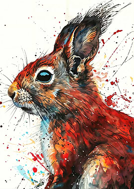 Watercolor Squirrel Portrait