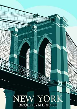 Brooklyn Bridge New York Illustration