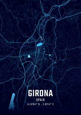 Girona Midnight City Map