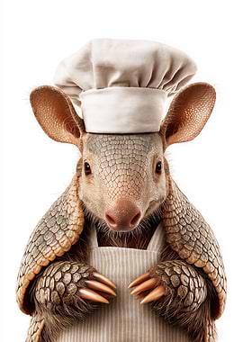 Armadillo Chef Portrait