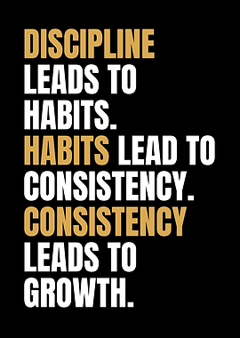 Discipline Leads to Growth Text Art