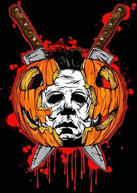 Michael Myers Pumpkin with Knives