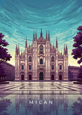 Milan Cathedral Illustration