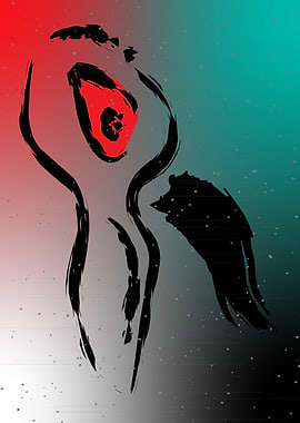 Illuminati Eye Abstract Vector Illustration with Gradient Background for Wall Art