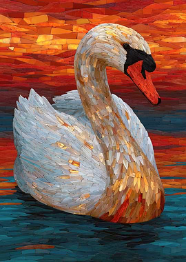 Swan Mosaic Art