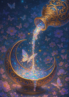 Magical Pouring Vessel with Butterflies