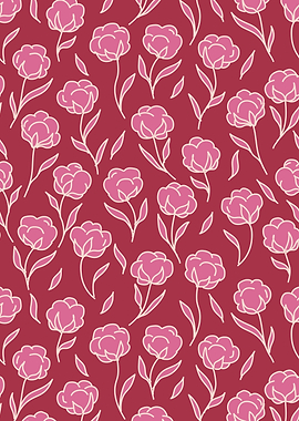 Floral Pattern with Pink Flowers