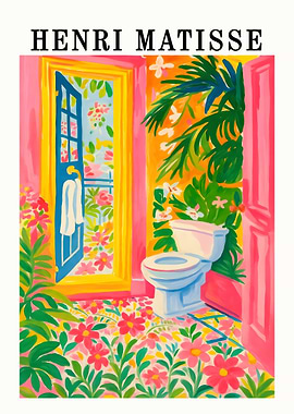 Henri Matisse Inspired Bathroom Art
