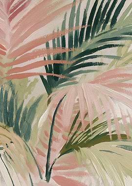 Abstract Palm Leaf Painting