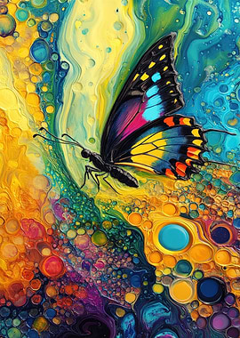 Colorful Butterfly Abstract Art