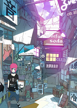 Anime Girl in Urban Alleyway Scene